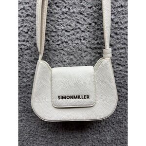 Simon Miller Womens Retro Leather Magnetic Adjustable Mini Crossbody Bag White